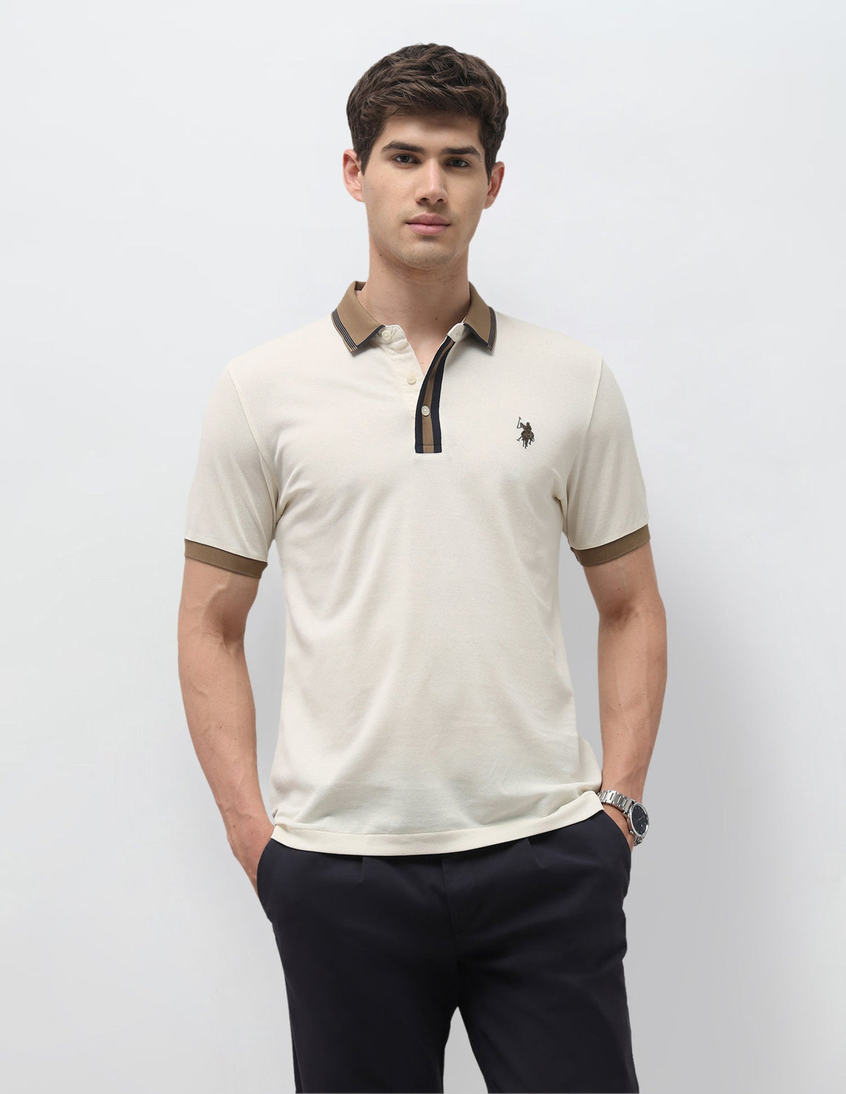 Solid Slim Fit Polo Shirt USP0