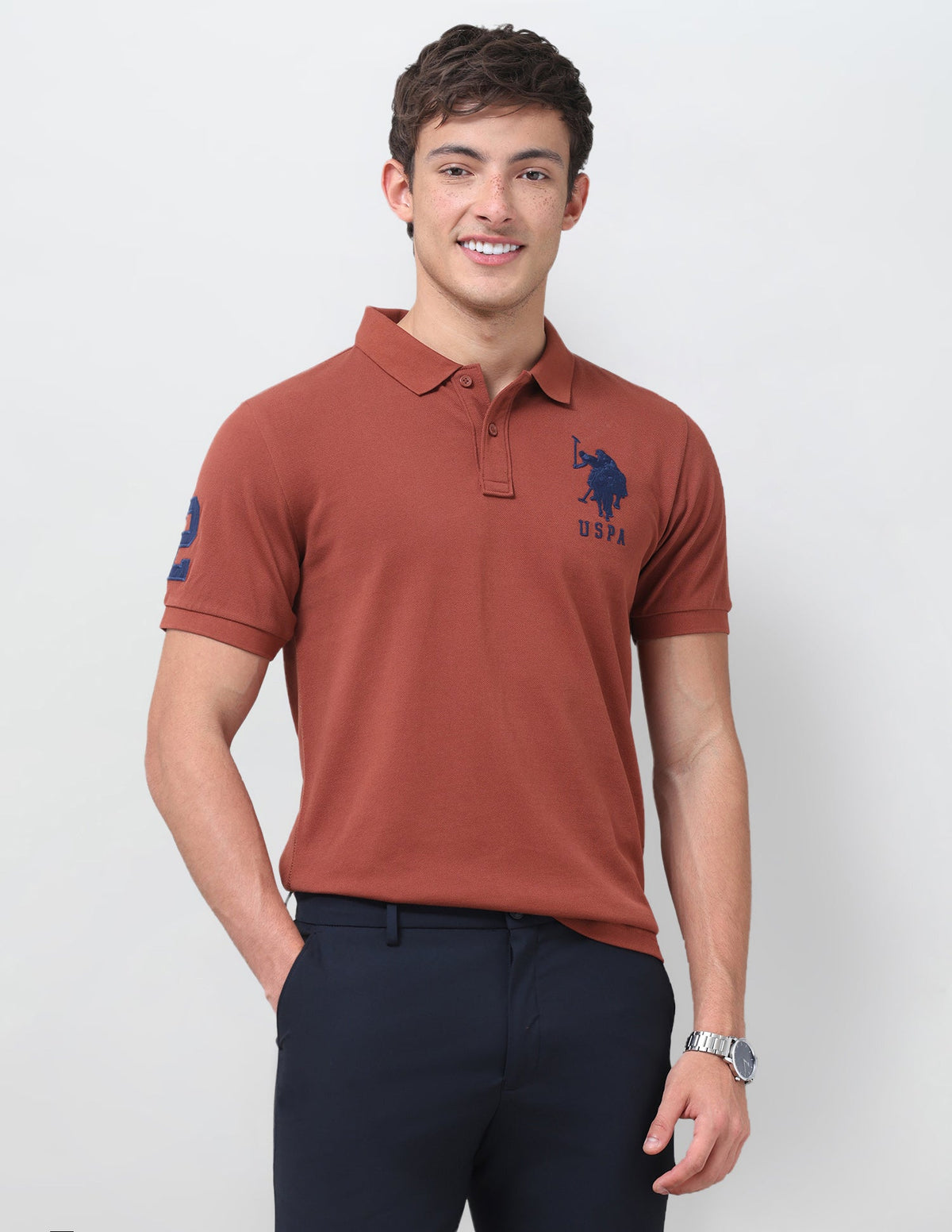 Solid Slim Fit Polo Shirt USP0