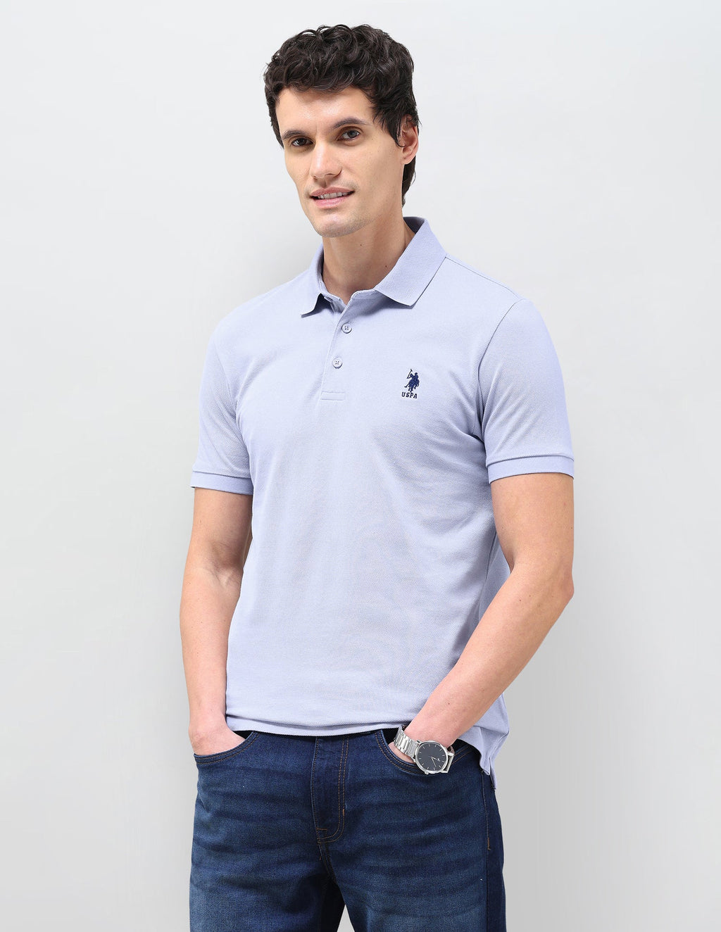 Solid Slim Fit Polo Shirt USP0