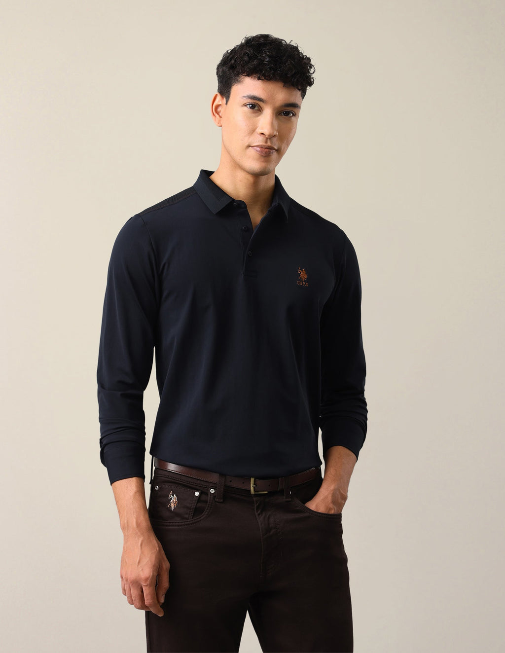 Solid Slim Fit Polo Shirt USP0