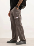 Solid Loose Fit Cargo Trouser | Charcoal
