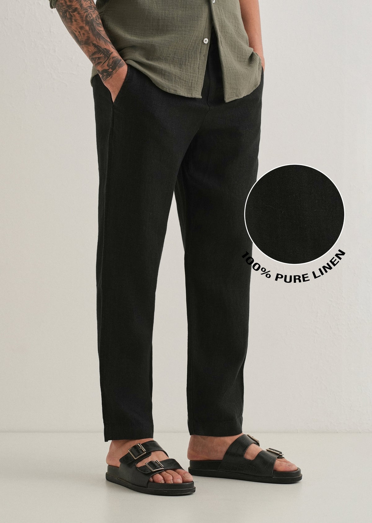 Cosmic Black Linen Pant
