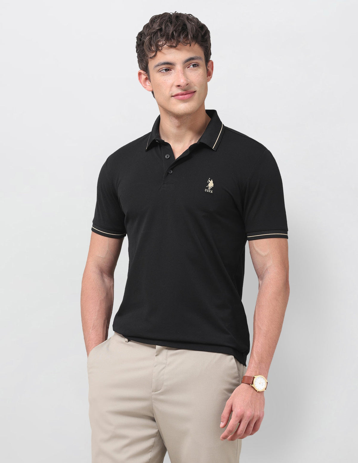 Solid Slim Fit Polo Shirt USP0