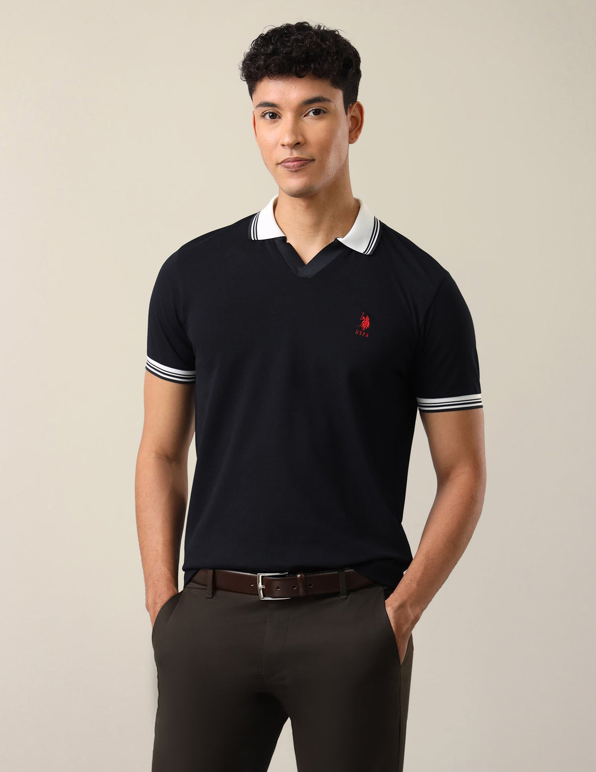 Solid Slim Fit Polo Shirt USP0