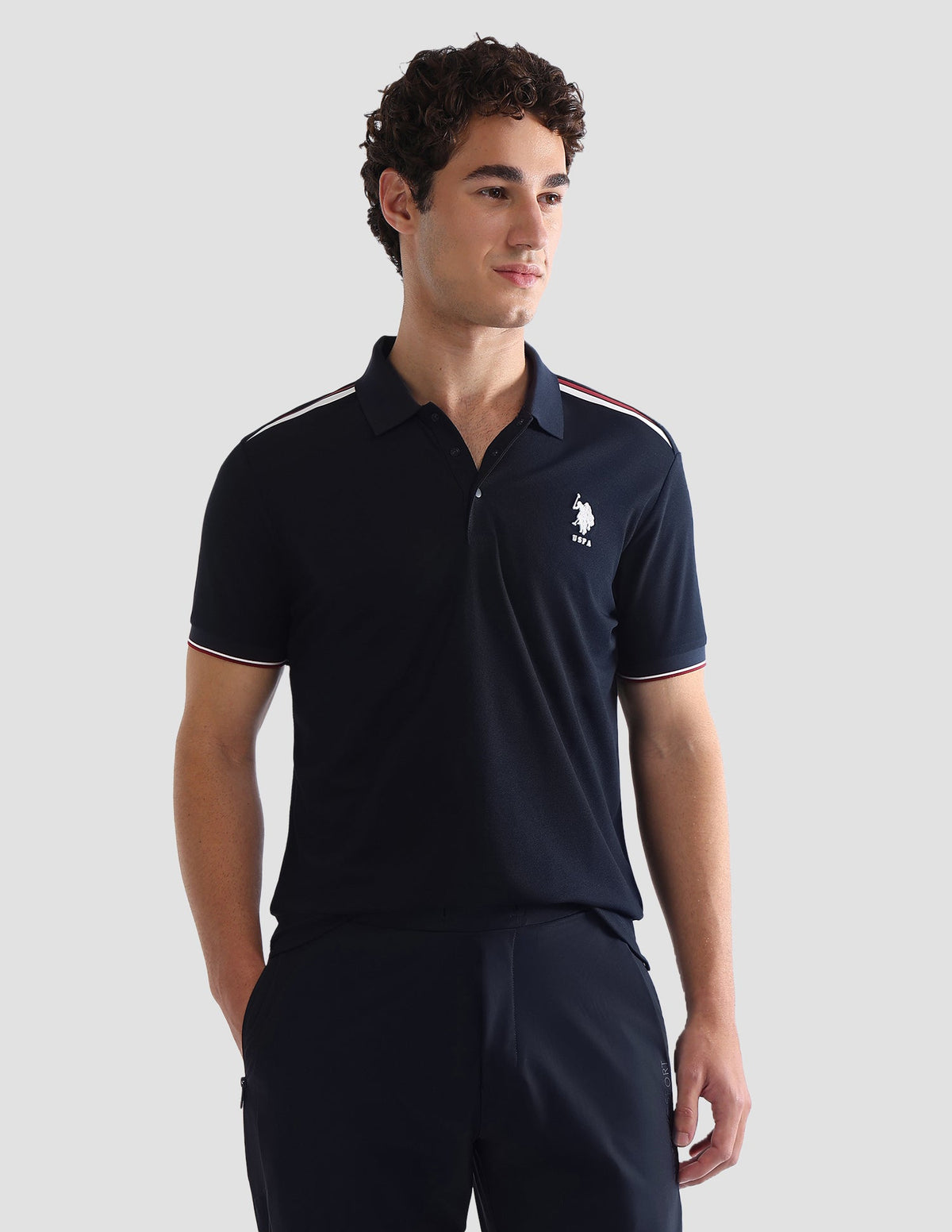 Solid Slim Fit Active Polo Shirt USP0