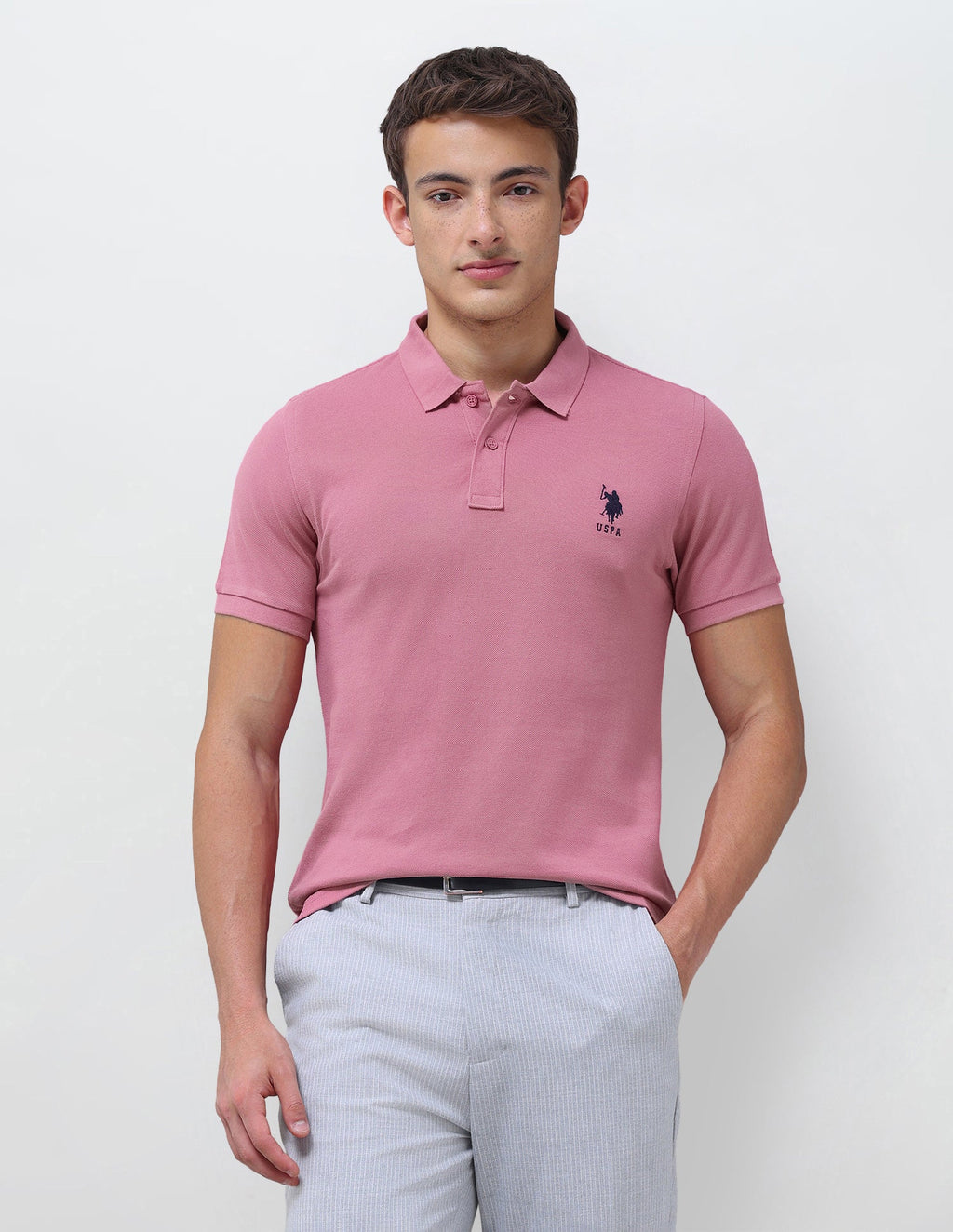 Solid Slim Fit Polo Shirt USP0