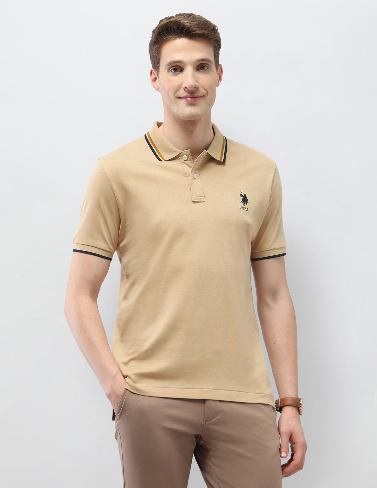 Solid Slim Fit Polo Shirt USP0