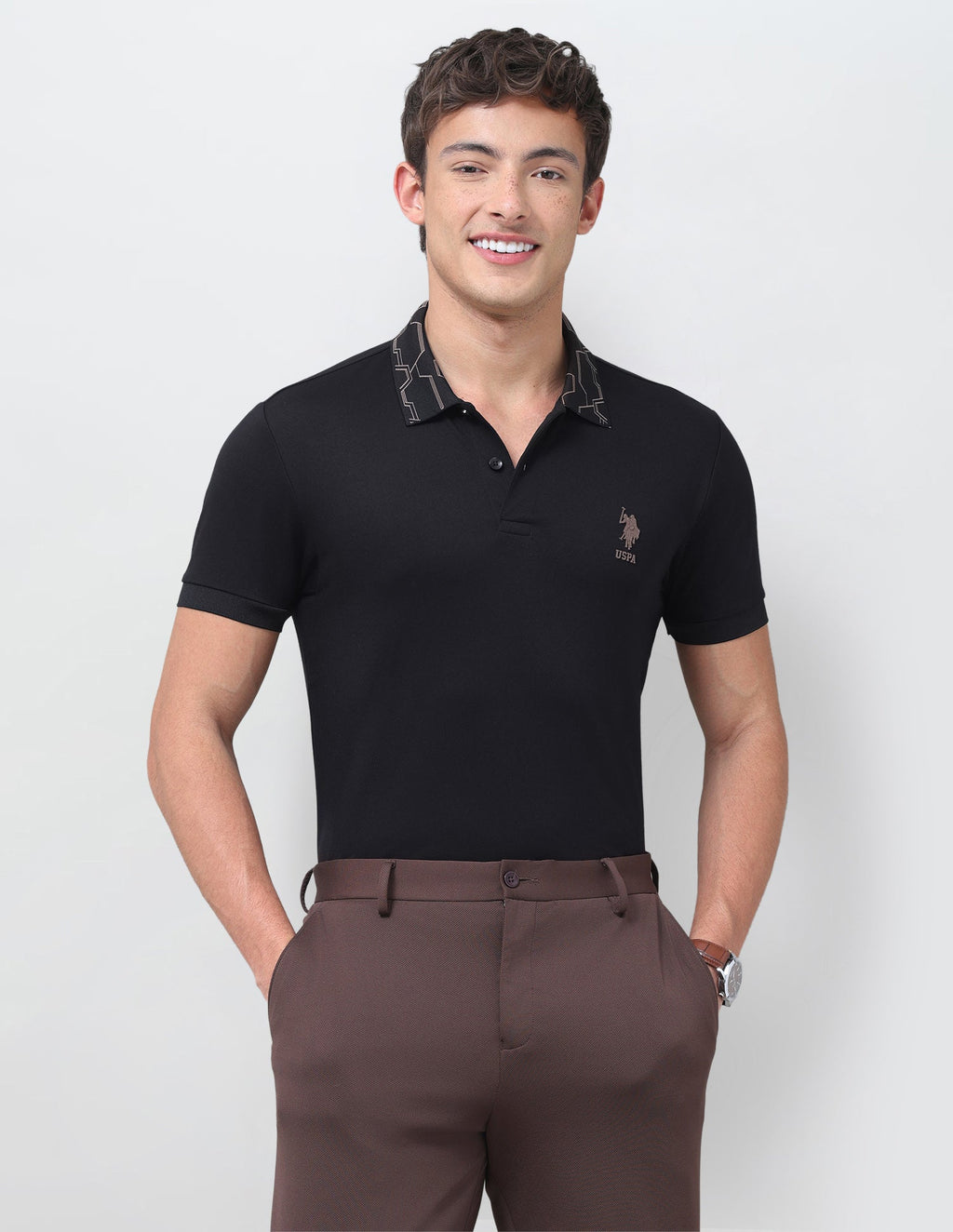 Solid Slim Fit Polo Shirt USP0