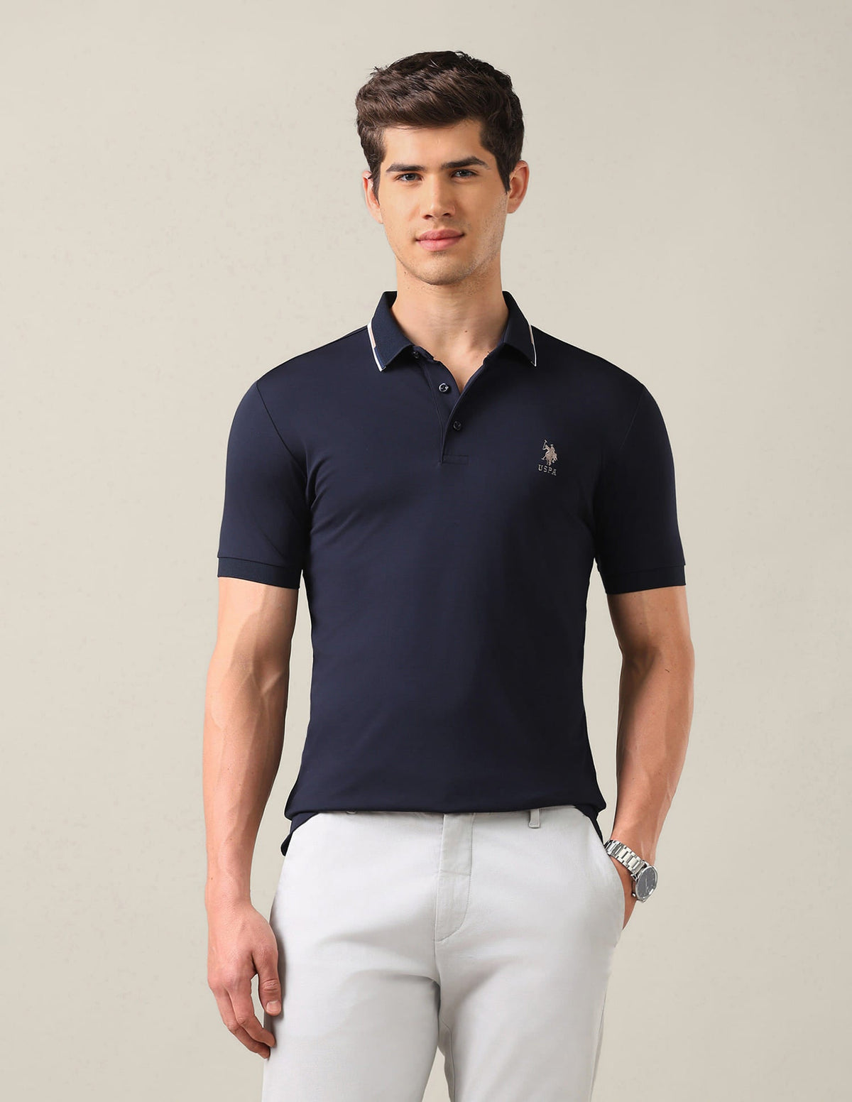 Solid Slim Fit Polo Shirt USP0