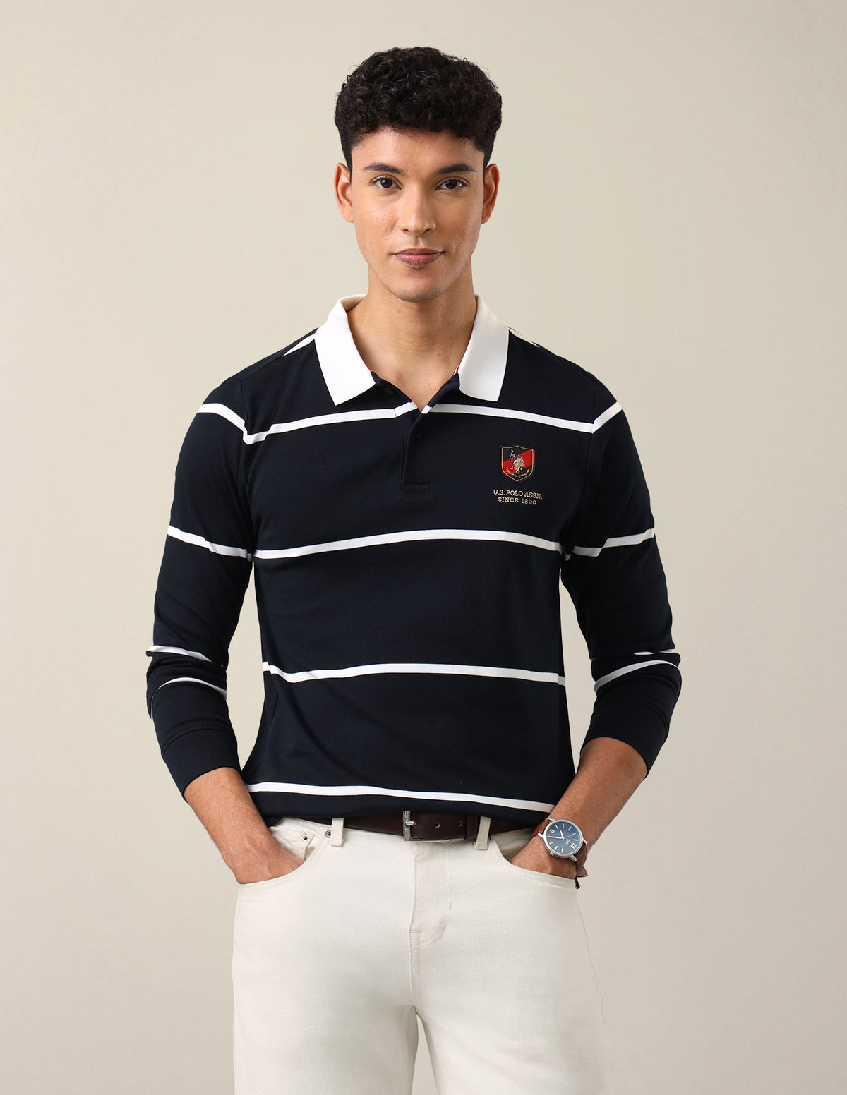Horizontal Striped Slim Fit Polo Shirt USP0