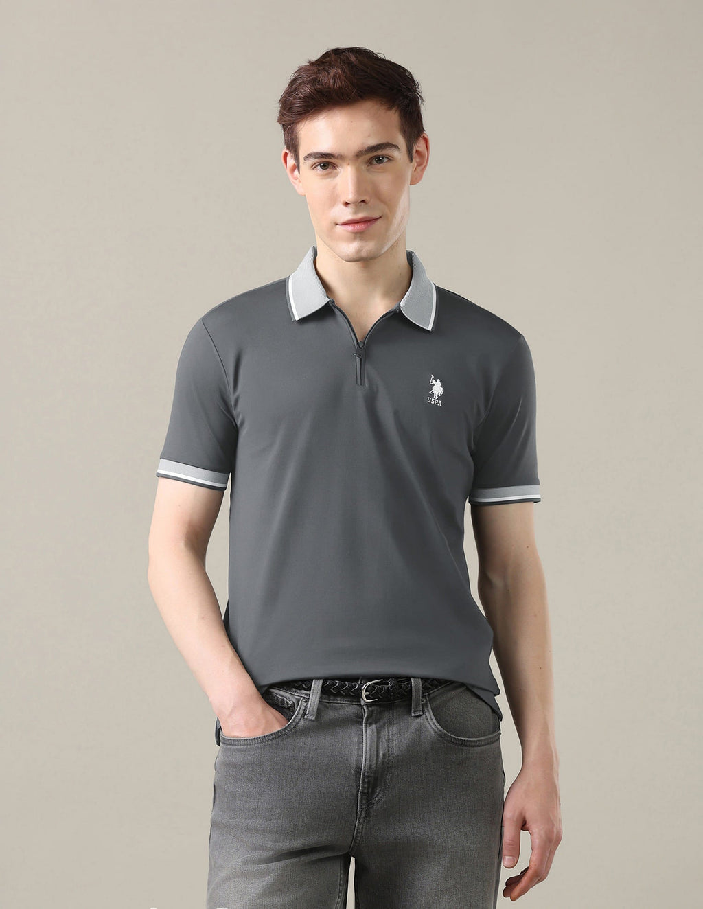 Solid Slim Fit Polo Shirt USP0