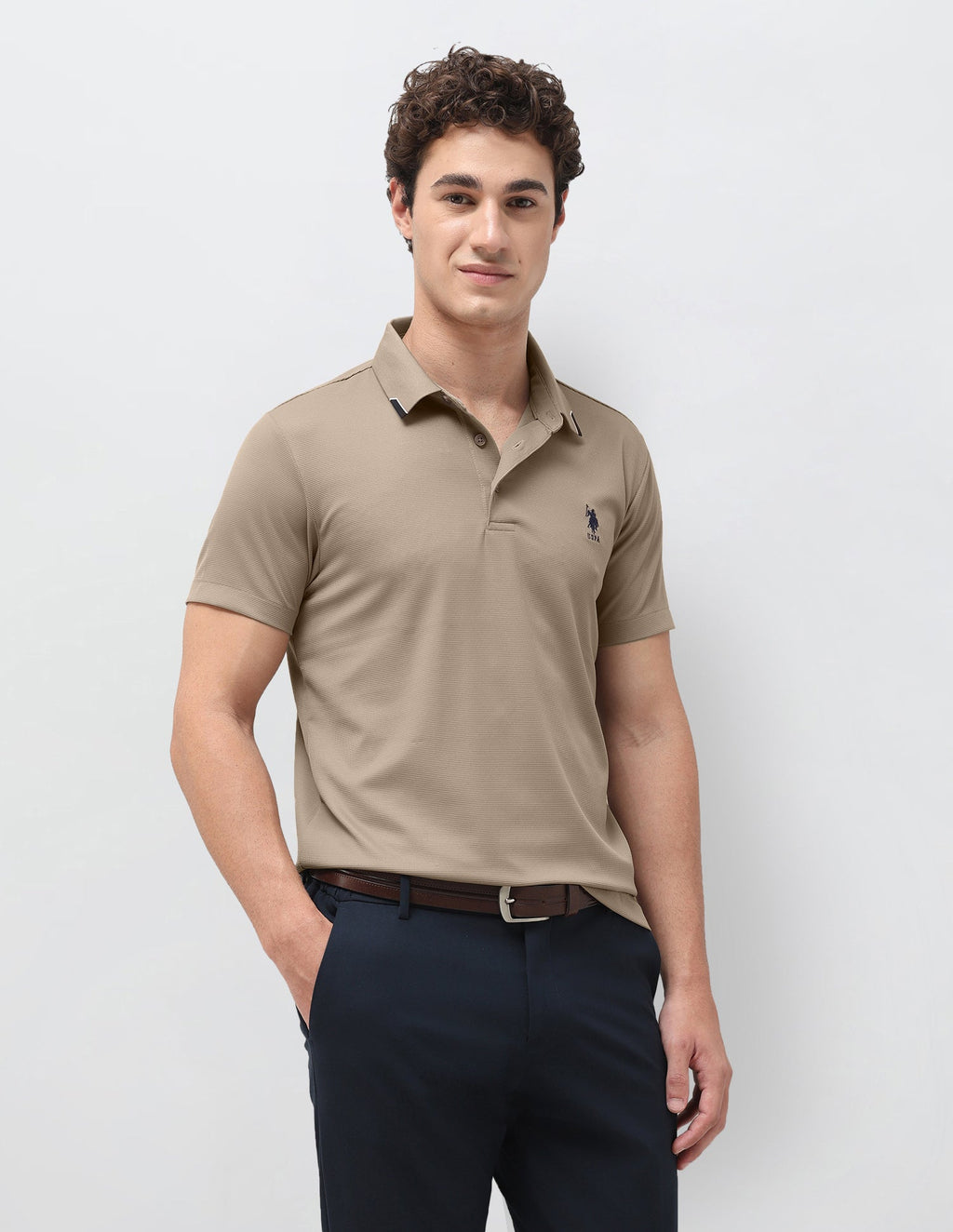 Slim Fit Solid Polo Shirt USP0