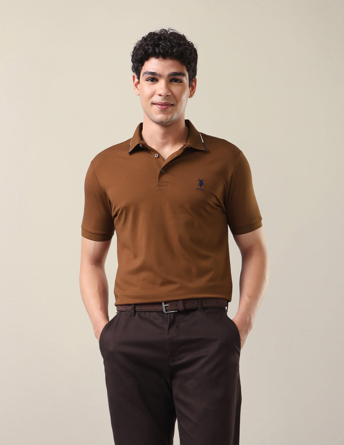 Solid Slim Fit Polo Shirt USP0