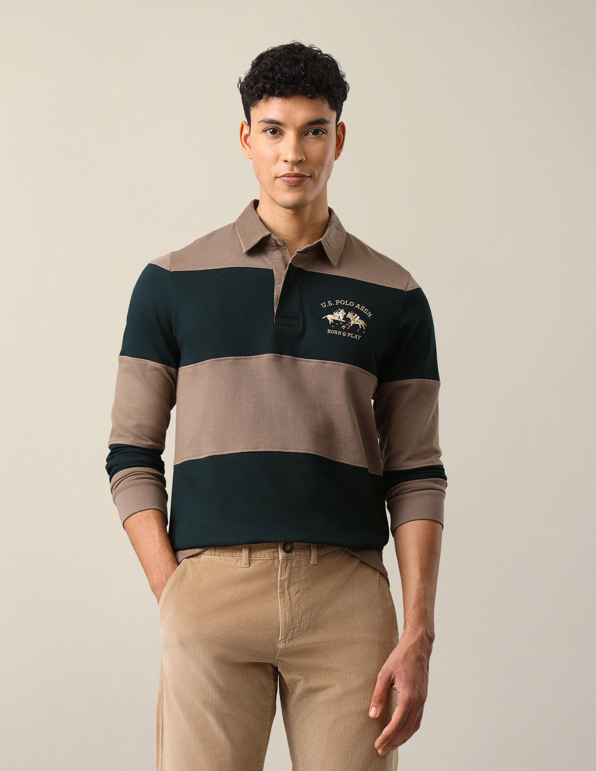 Horizontal Striped Slim Fit Polo Shirt USP0