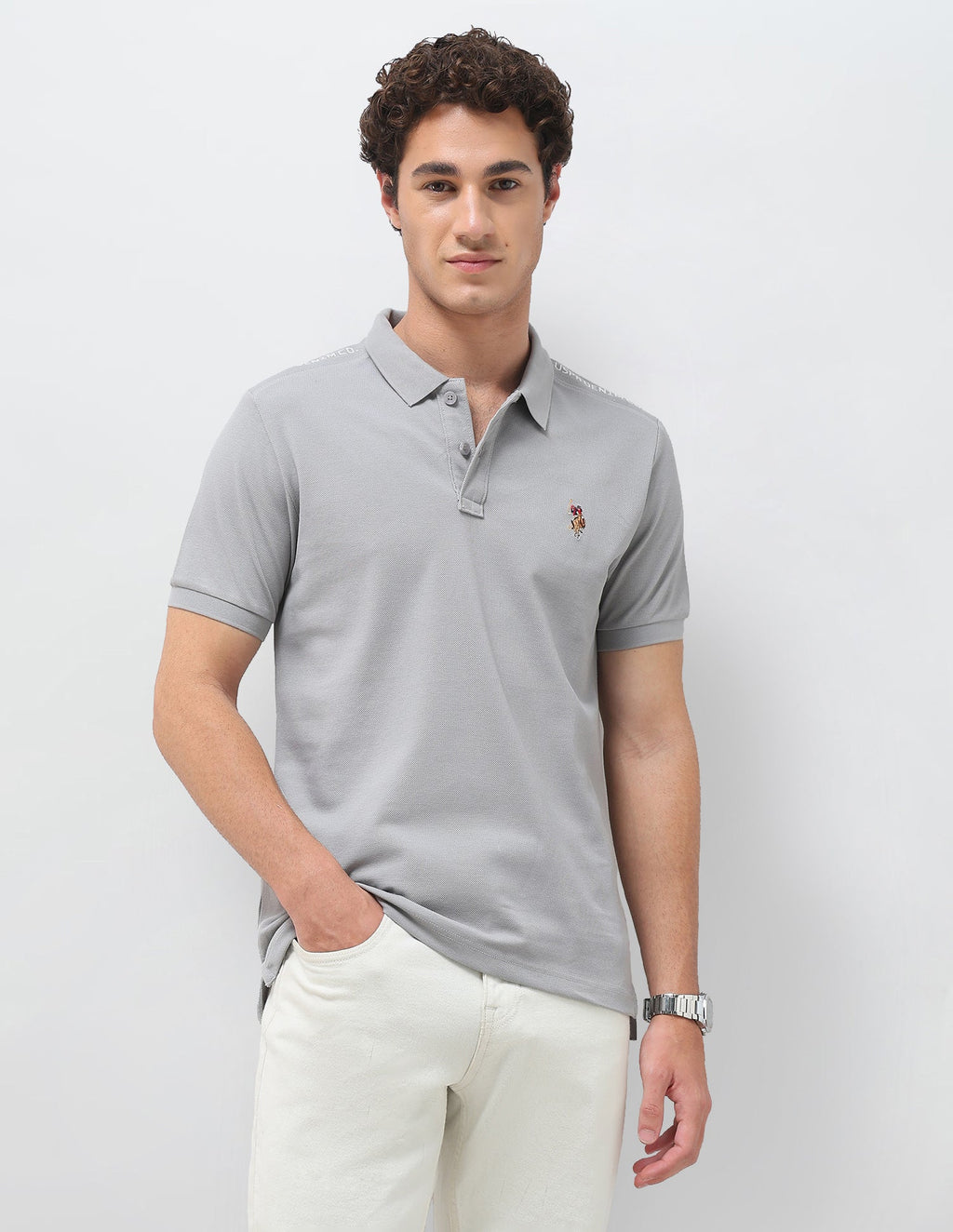 Solid Slim Fit Polo Shirt USP0