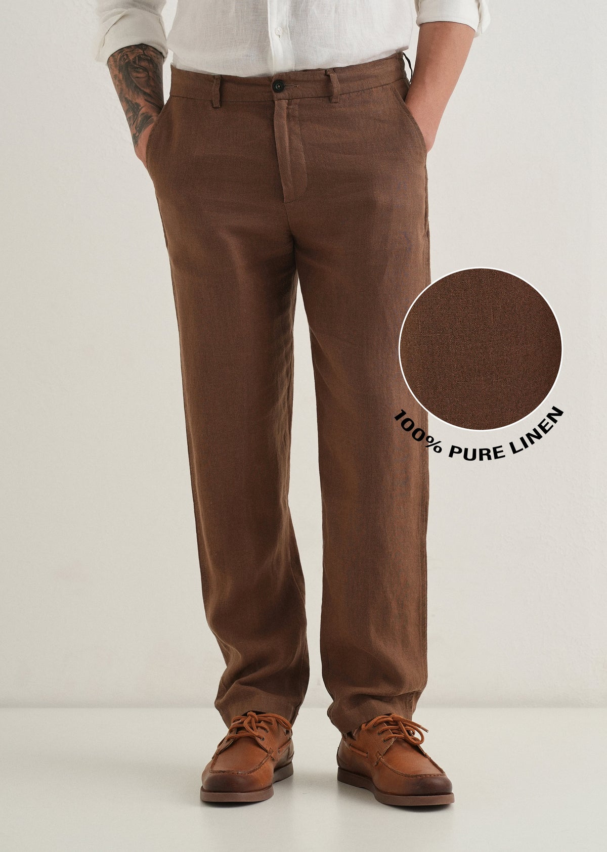 Chestnut Brown Linen Pant