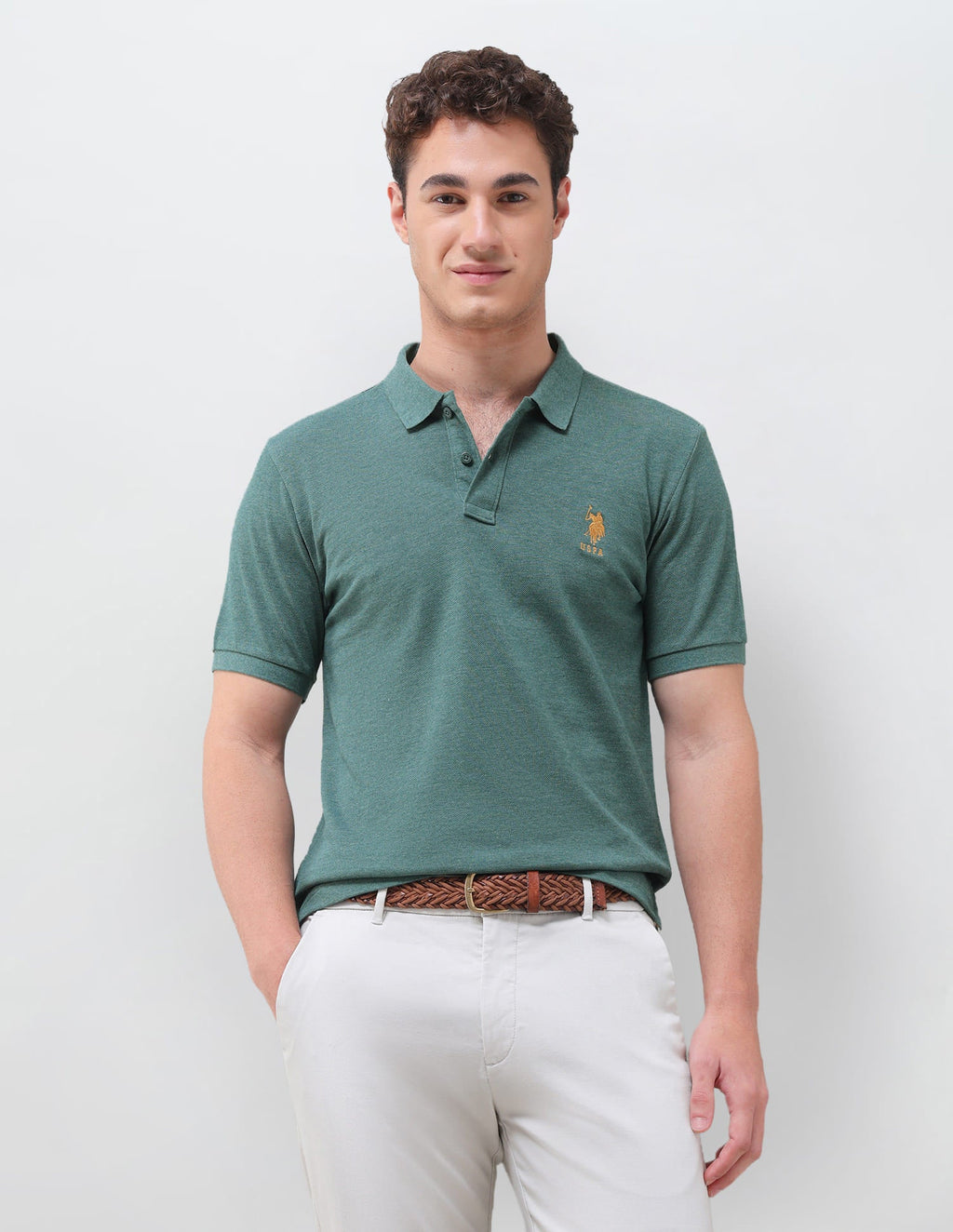 Solid Slim Fit Polo Shirt USP0