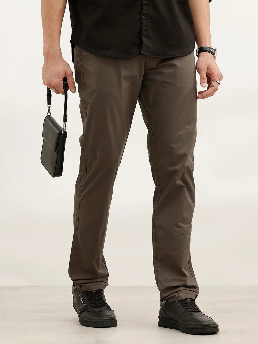 Solid Slim Fit Trouser | Olive
