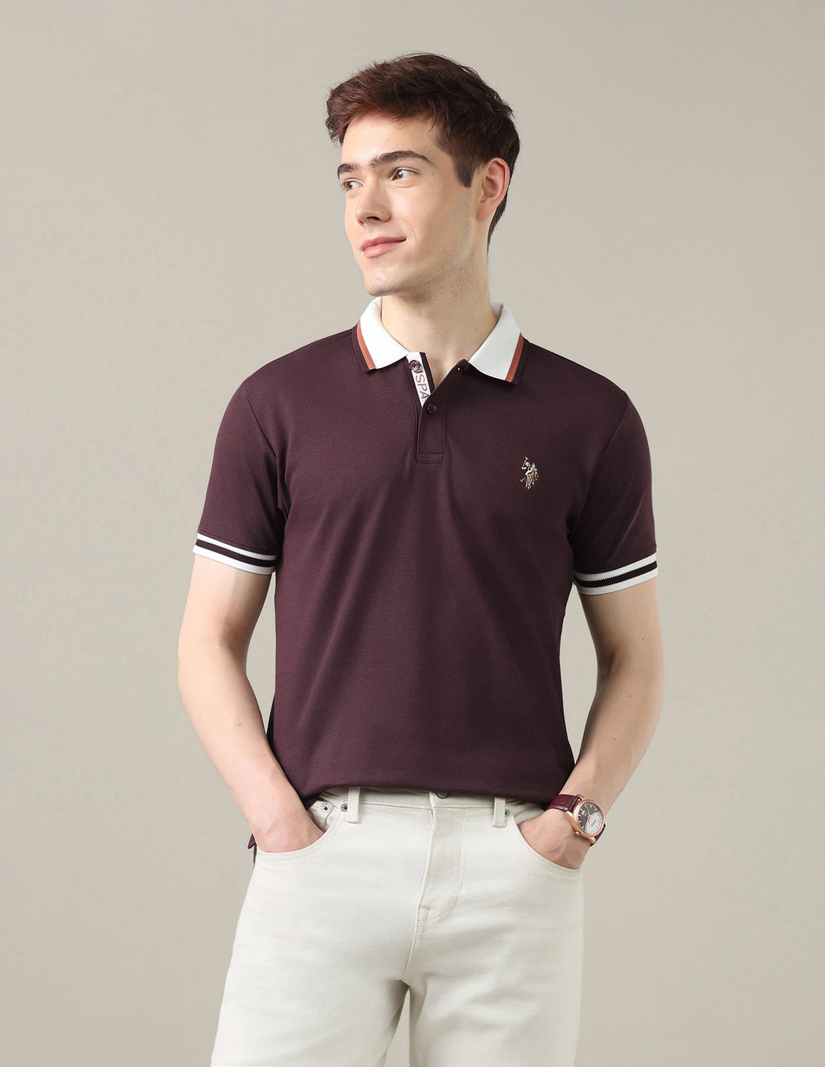 Solid Slim Fit Polo Shirt USP0