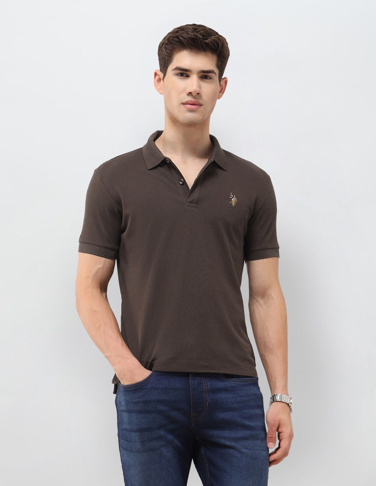 Solid Slim Fit Polo Shirt USP0