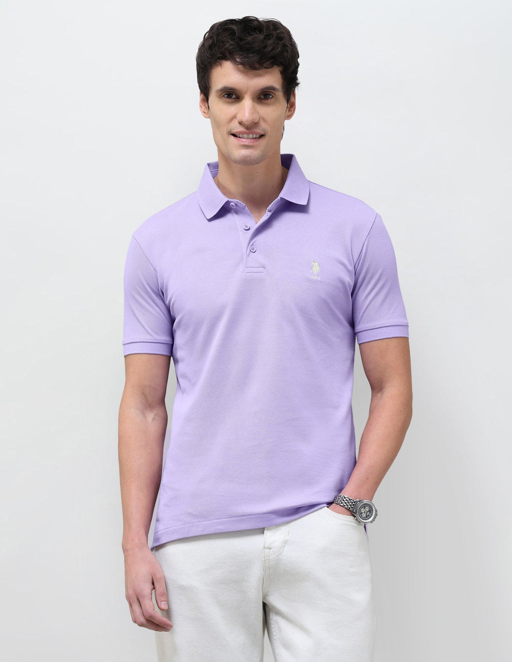 Solid Slim Fit Polo Shirt USP0
