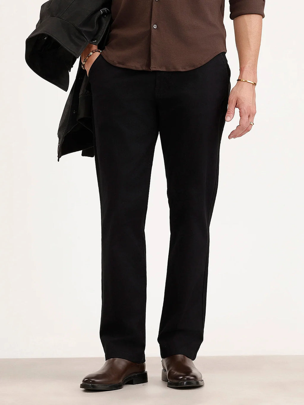 Straight Fit Chino Trouser | Black