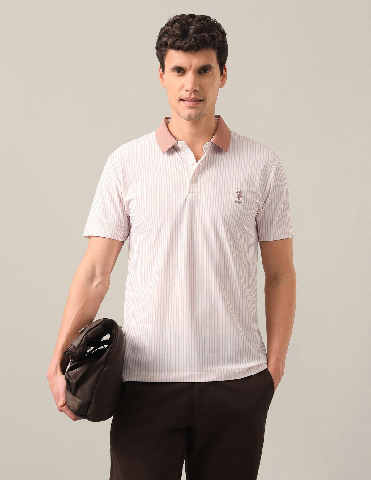 Vertical Striped Slim Fit Polo Shirt USP0