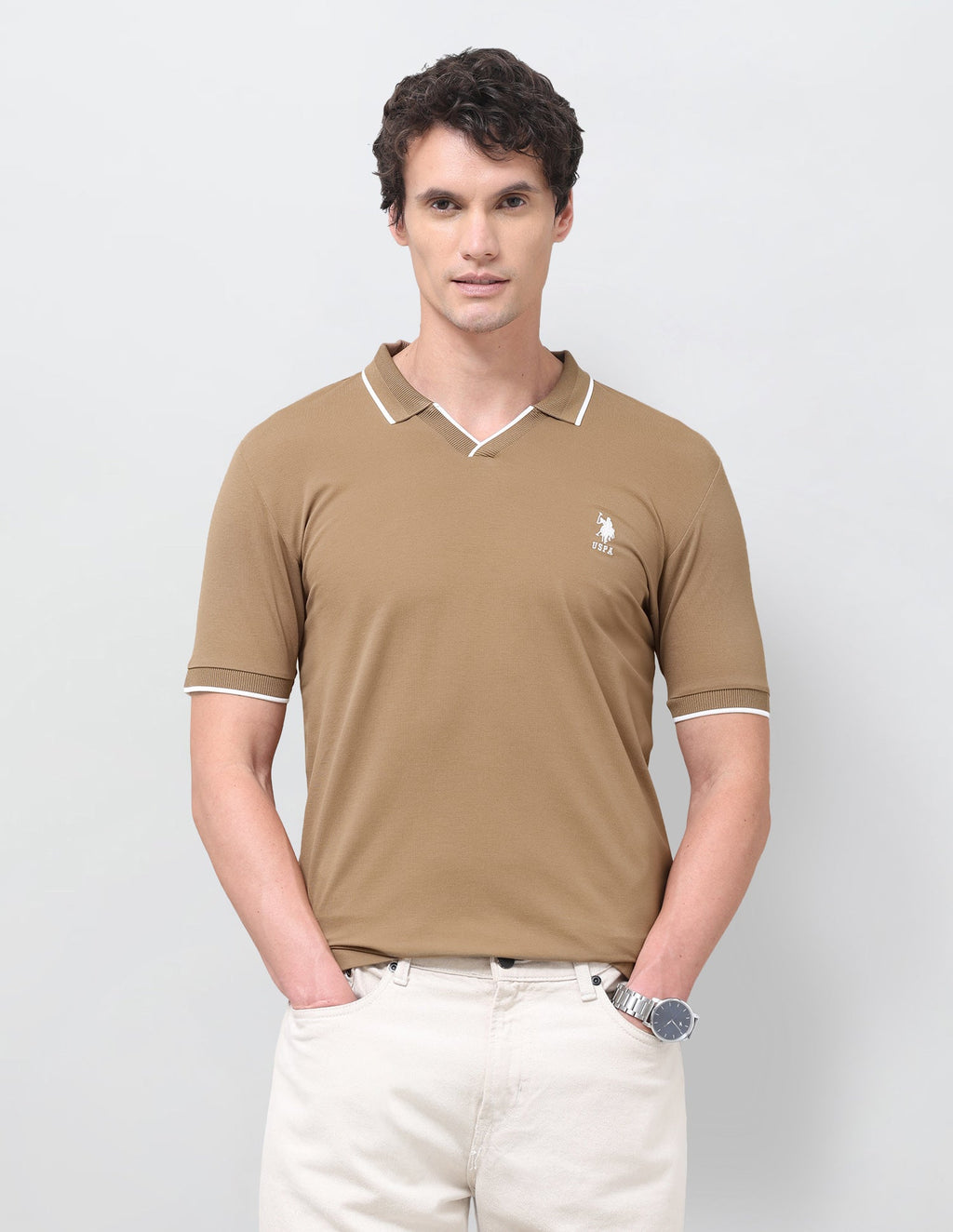 Solid Slim Fit Polo Shirt USP0