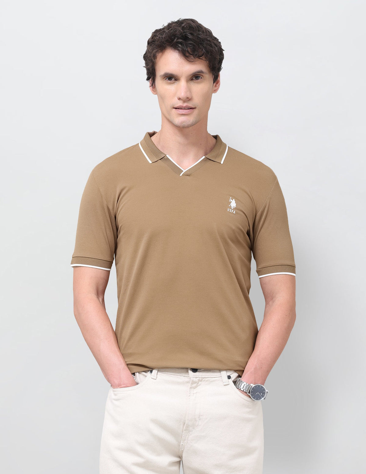 Solid Slim Fit Polo Shirt USP0