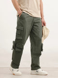 Loose Fit Cargo Trousers | Olive