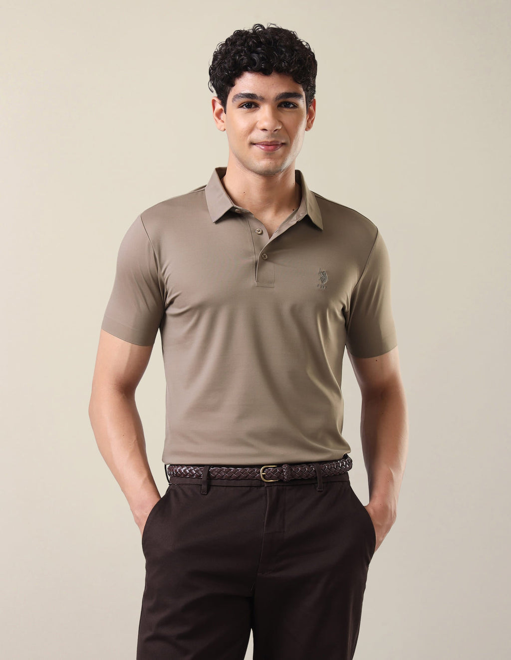 Solid Slim Fit Polo Shirt USP0