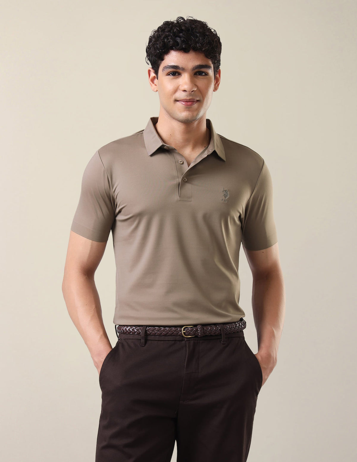 Solid Slim Fit Polo Shirt USP0