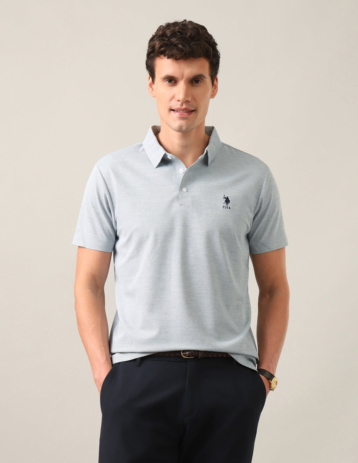 Solid Slim Fit Polo Shirt USP0