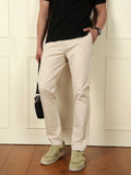 Peached Cotton Slim Fit Trouser | Beige