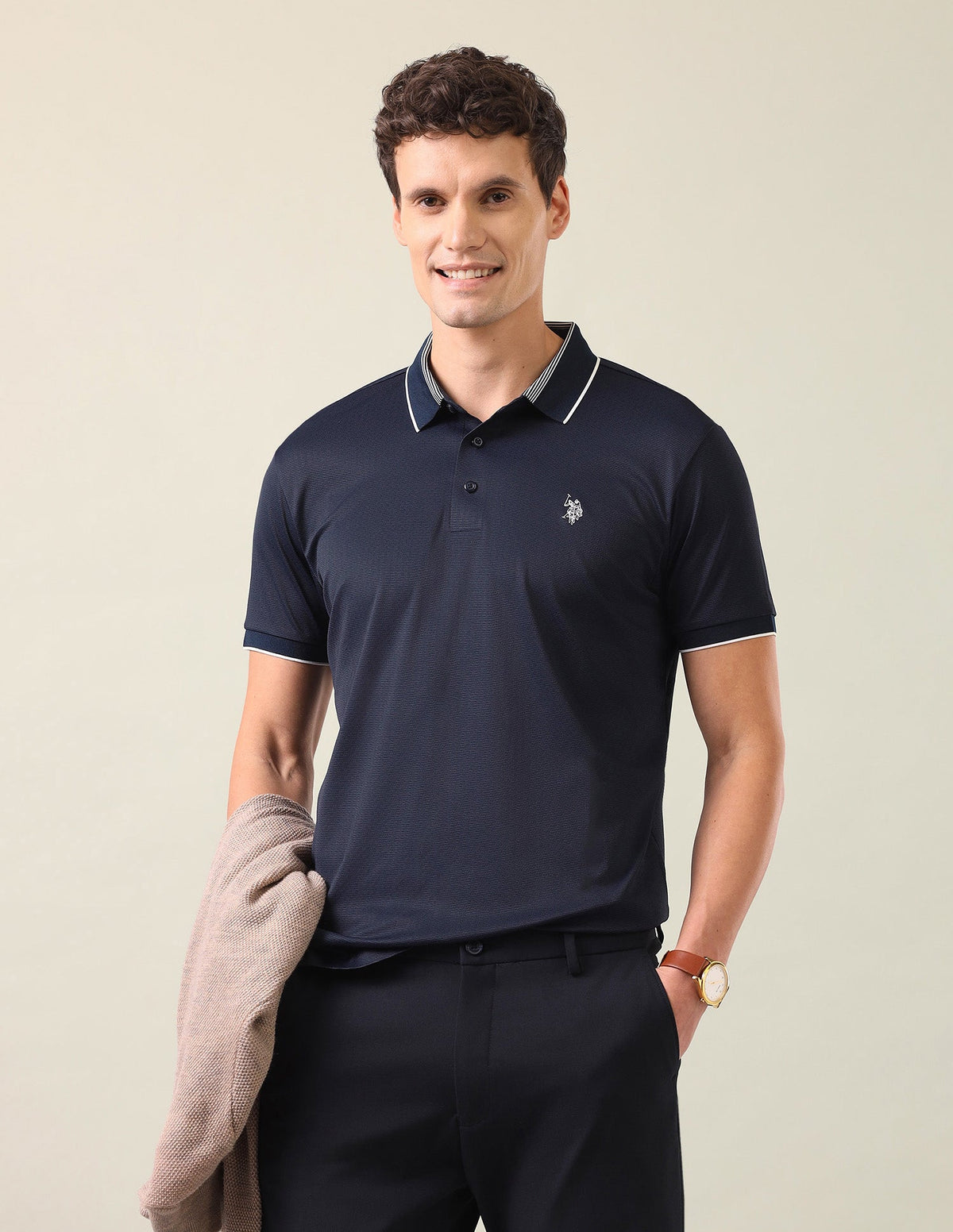 Textured Slim Fit Polo Shirt USP0