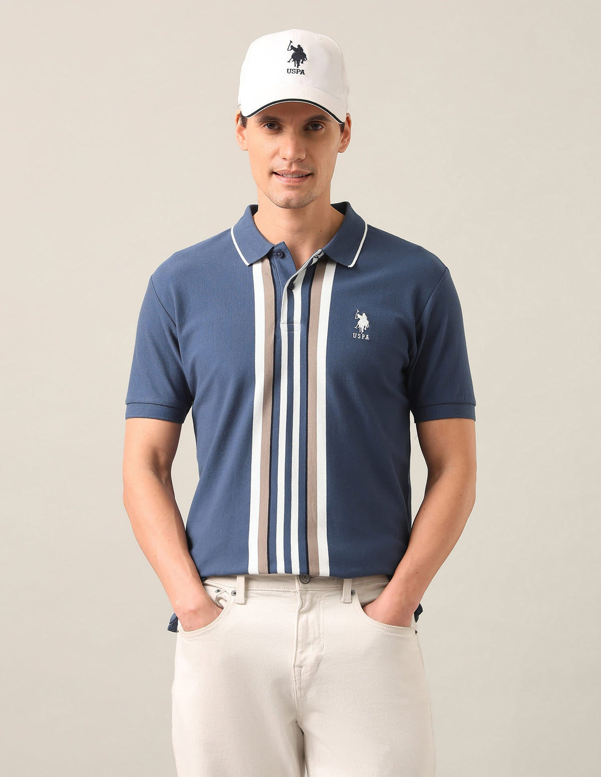 Vertical Striped Slim Fit Polo Shirt USP0