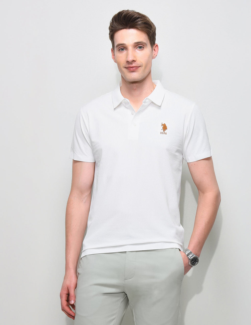 Solid Slim Fit Polo Shirt USP0