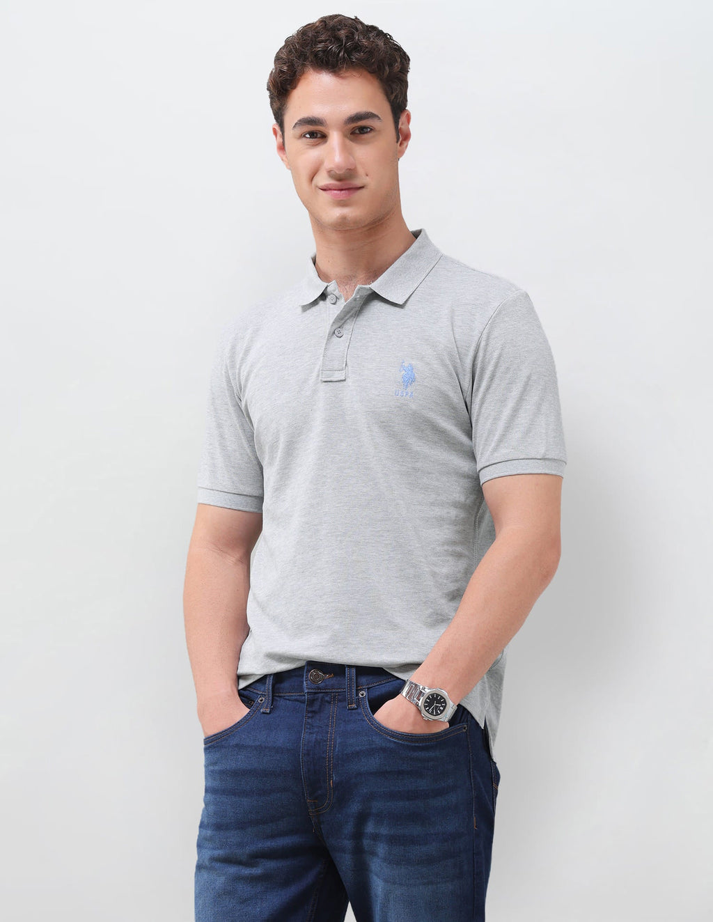 Solid Slim Fit Polo Shirt USP0