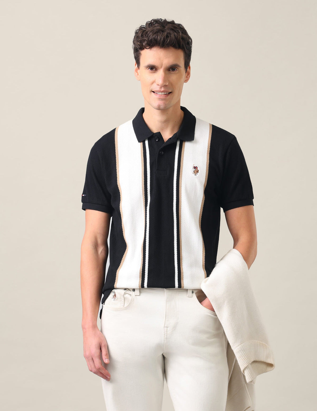 Vertical Striped Slim Fit Polo Shirt USP0