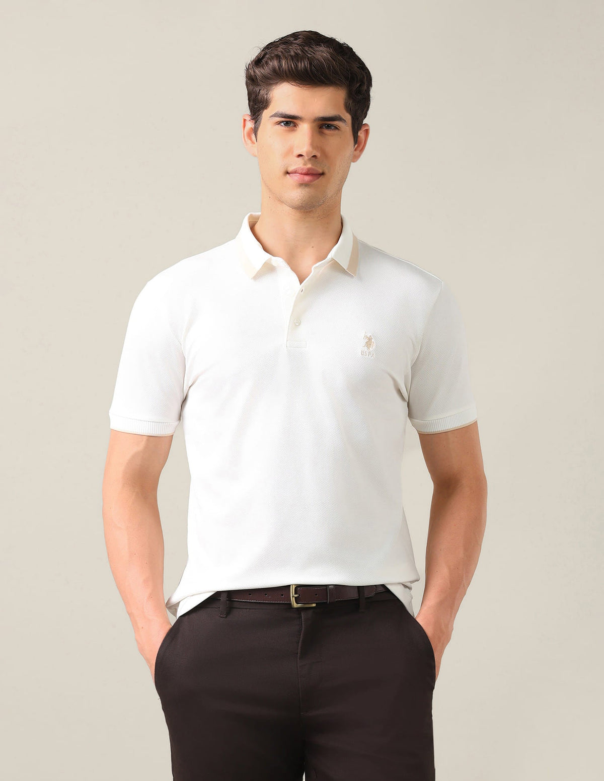 Solid Slim Fit Polo Shirt USP0