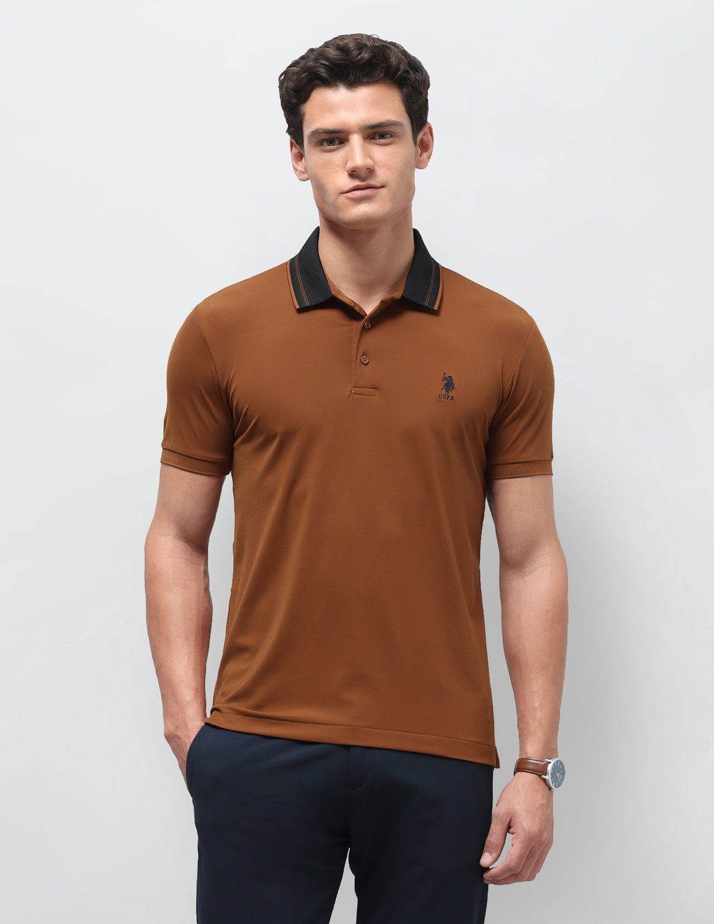 Solid Slim Fit Polo Shirt USP0