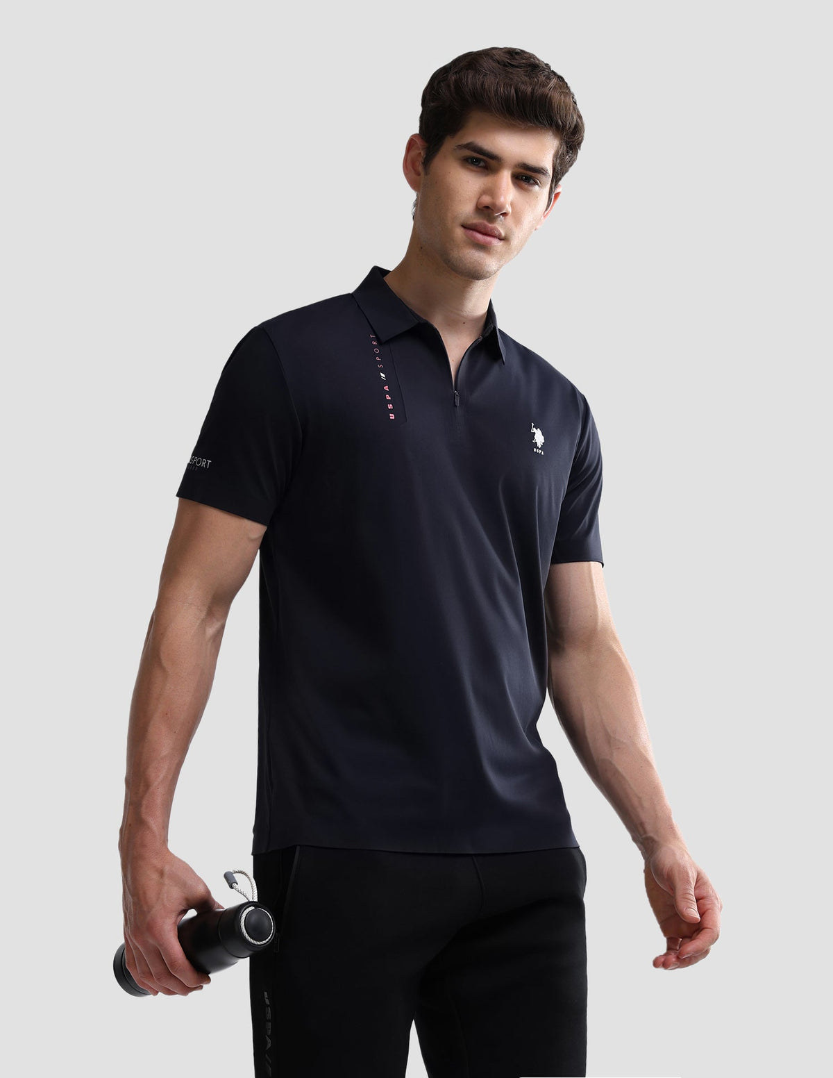 Solid Slim Fit Active Polo Shirt USP0
