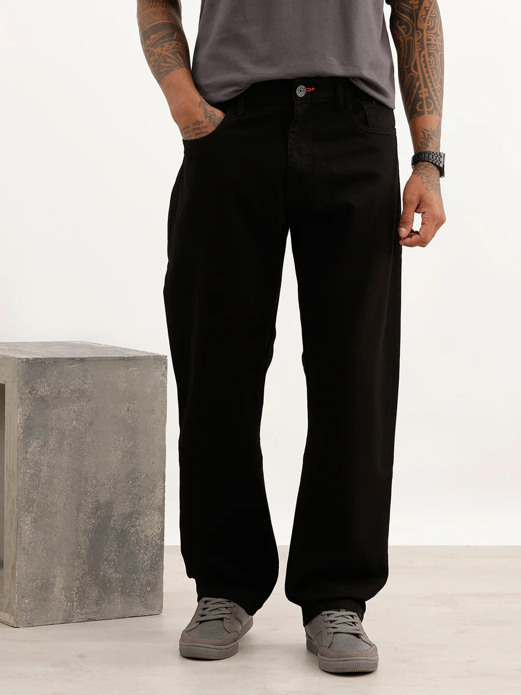 Solid Anti Fit Denim Jeans | Black