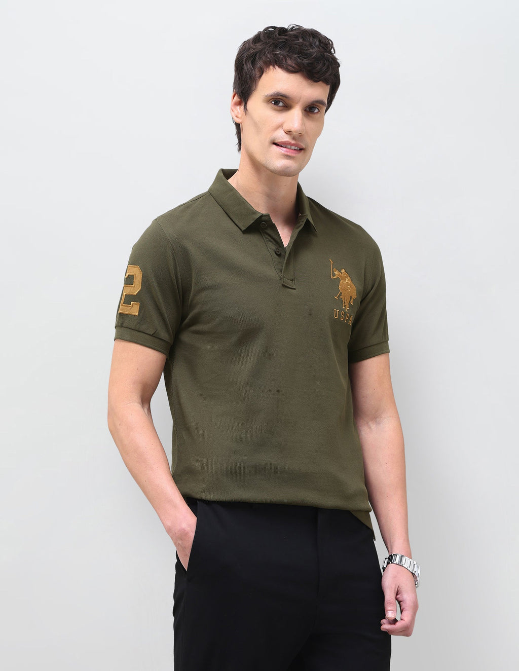 Solid Slim Fit Polo Shirt USP0