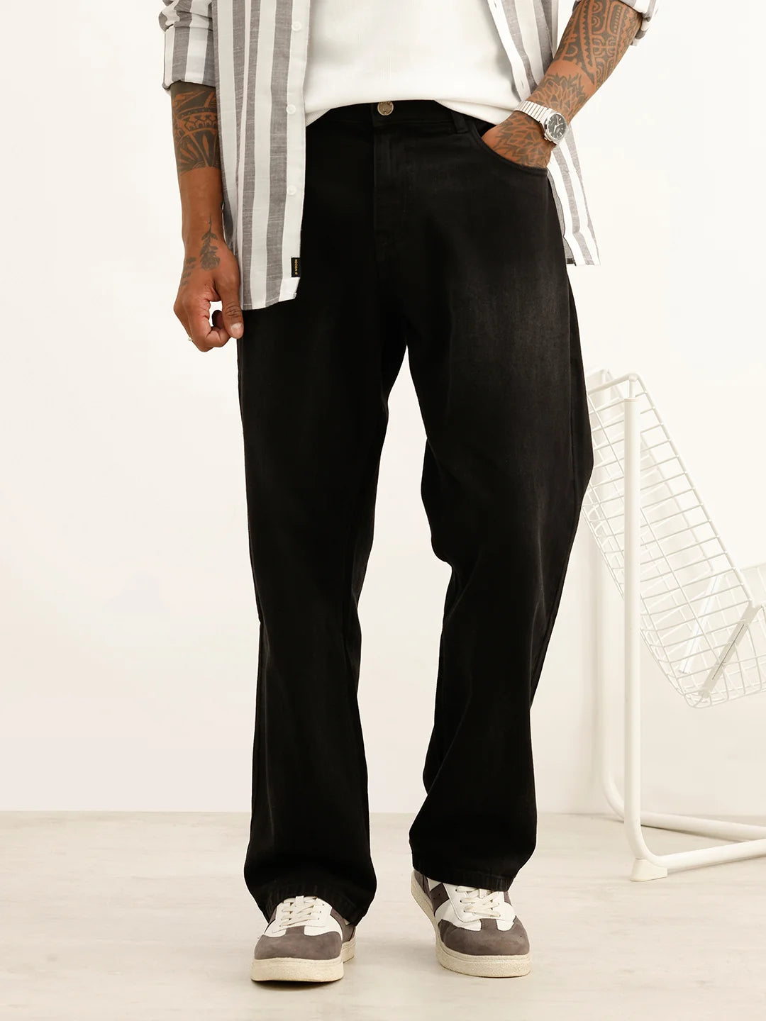 Washed Anti Fit Denim Jeans | Black