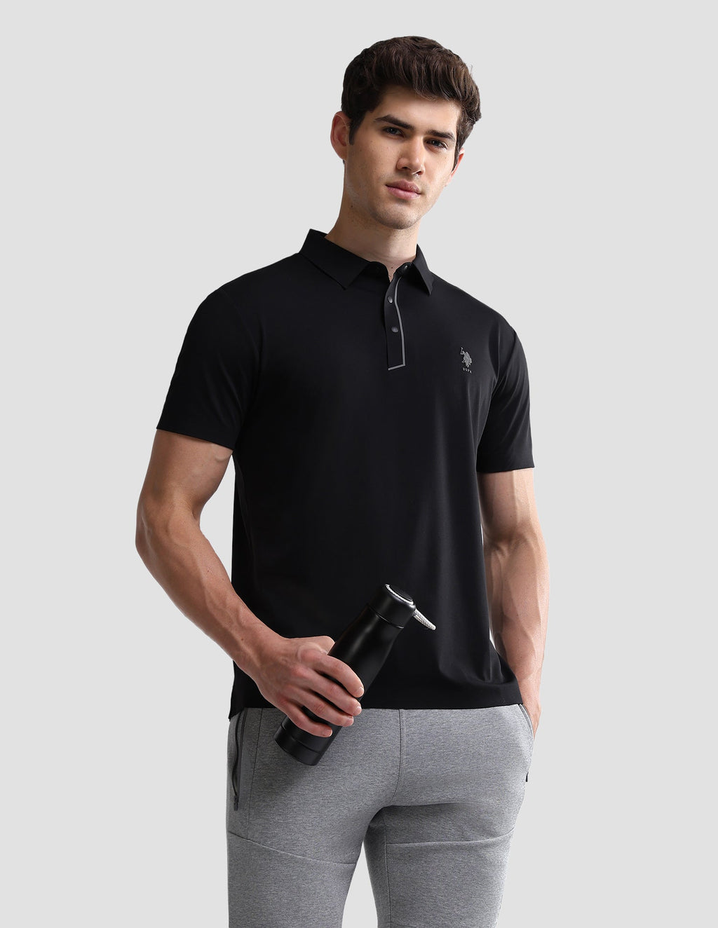 Solid Slim Fit Active Polo Shirt USP0