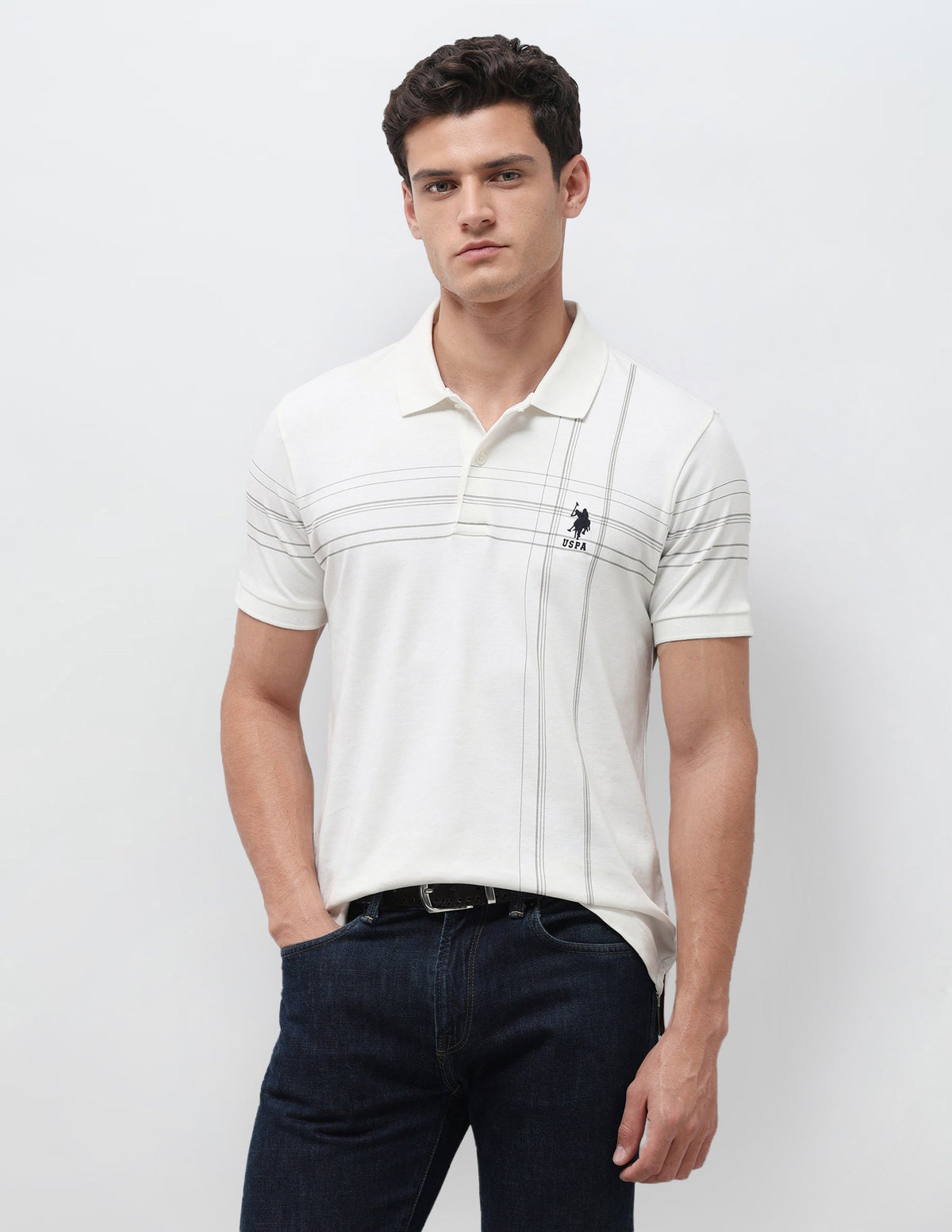 Vertical Striped Slim Fit Polo Shirt USP0