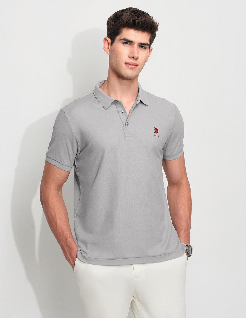 Solid Slim Fit Polo Shirt USP0