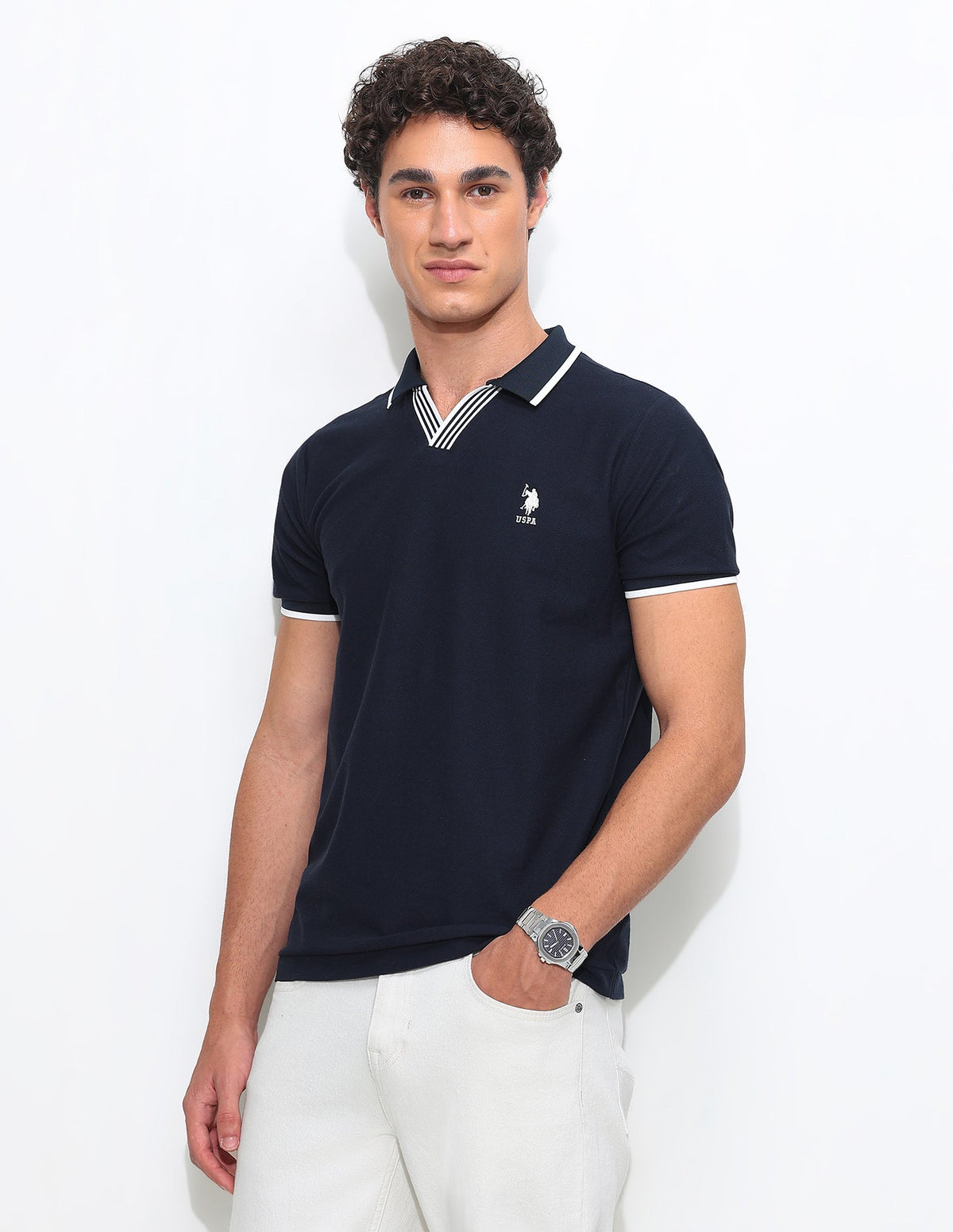 Solid Slim Fit Polo Shirt USP0