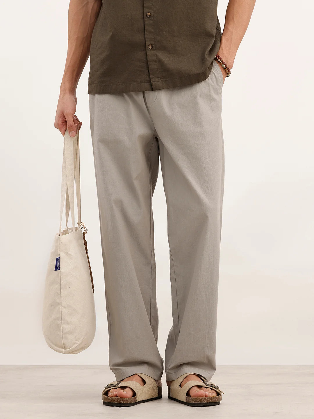 Solid Loose Fit Trouser | Grey